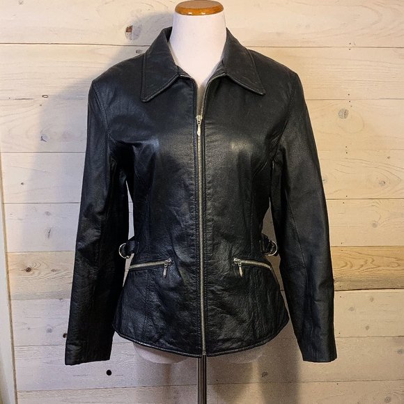 EUC Wilson’s | Medium | Black Genuine Leather Jacket - Picture 4 of 13